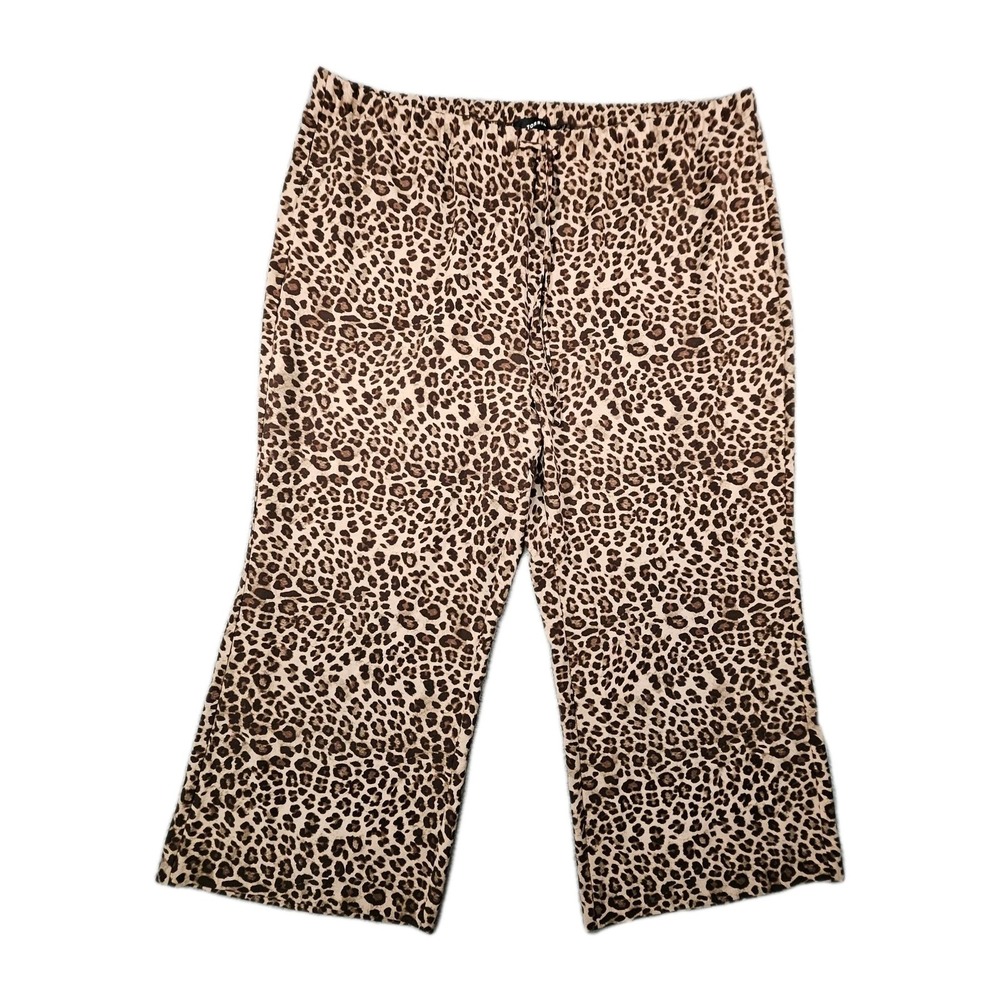 Torrid Wide Leg Studio Crepe High Rise Pants 4X Cheetah Animal‎ Print Mob Wife